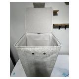 Gray Fabric Laundry Hamper with Lid