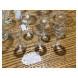 Assorted Vintage Glassware Collection Including Cordials, Wine, and Cocktail Glasses