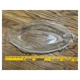 Glass Fish-Shaped Serving Platter 20 Inch