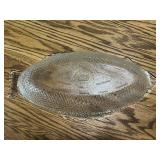 Glass Fish-Shaped Serving Platter 20 Inch