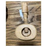 Vintage Wood Nut Bowl with Set of Crackers and Picks