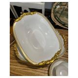 France J.P. Limoges Gold Trim 110 Piece Dinnerware Set