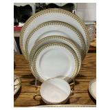 France J.P. Limoges Gold Trim 110 Piece Dinnerware Set