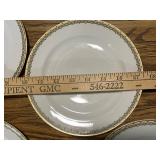 Set of 10 Haviland Limoges France Dinner Plates with Gold Band, 9.75 Inch