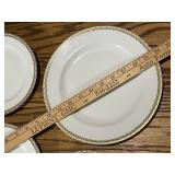 Set of 10 Haviland Limoges France Dinner Plates with Gold Band, 9.75 Inch