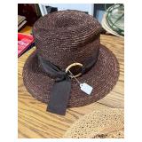 Set of 4 Woven Straw Hats with Decorative Bands