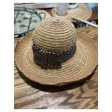 Set of 4 Woven Straw Hats with Decorative Bands
