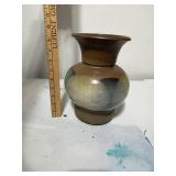 Handmade Glazed Pottery Vase, Earth Tone Gradient, 8 Inch