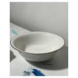 2 Vintage Bowls: Homer Laughlin Gold Trim and Milk Glass Fruit Relief