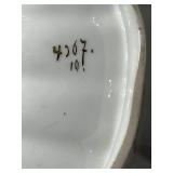 Antique Porcelain Decorative Dishware Collection with Gold Accents