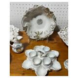 Antique Porcelain Decorative Dishware Collection with Gold Accents