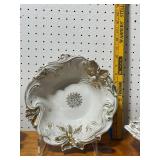 Antique Porcelain Decorative Dishware Collection with Gold Accents