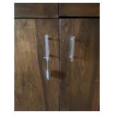 Vintage Wooden Cabinet with Double Doors and Interior Shelving