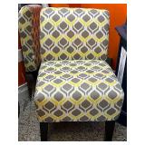 Accent Chair with Gray, Yellow, and White Pattern Upholstery