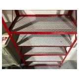 Red Metal 5-Tier Shelving Unit for Garage or Basement Storage