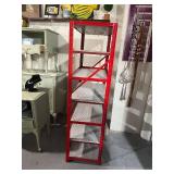 Red Metal 5-Tier Shelving Unit for Garage or Basement Storage