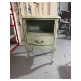 Charming Vintage-Style Nightstand with Drawer and Open Shelf