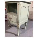 Charming Vintage-Style Nightstand with Drawer and Open Shelf