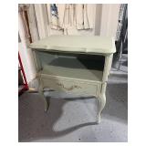 Charming Vintage-Style Nightstand with Drawer and Open Shelf