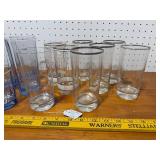 Set of 11 Assorted Drinking Glasses - Clear and Blue