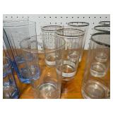 Set of 11 Assorted Drinking Glasses - Clear and Blue
