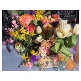 Colorful Artificial Floral Arrangements with Welcome Sign