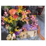 Colorful Artificial Floral Arrangements with Welcome Sign