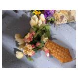 Colorful Artificial Floral Arrangements with Welcome Sign