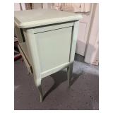 Vintage-Style Mint Green Side Table with Drawer and Shelf