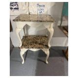 Vintage Style Side Table with Decoupage Newspaper Design