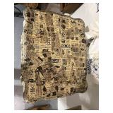 Vintage Style Side Table with Decoupage Newspaper Design
