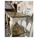 Vintage Style Side Table with Decoupage Newspaper Design
