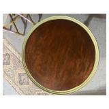 Vintage-Style Round Pedestal Table with Green Base