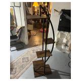 Modern Wood and Metal Corner Shelving Unit