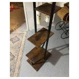Modern Wood and Metal Corner Shelving Unit