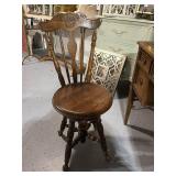 Ornate Vintage Wooden Chair with Carved Details