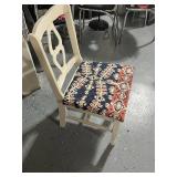 Vintage Wood Chair with Heart Back and Patterned Cushion