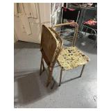 Pair of Vintage Metal Chairs with Newspaper Print Upholstery