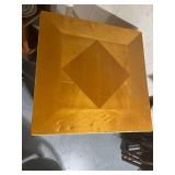 Pair of Vintage Wooden Side Tables with Geometric Inlay