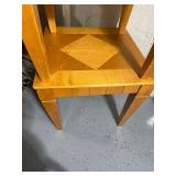 Pair of Vintage Wooden Side Tables with Geometric Inlay