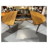 Extendable Wooden Dining Table with Painted Legs