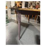 Extendable Wooden Dining Table with Painted Legs