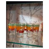 Set of 6 Vintage Fruit Motif Glass Tumblers