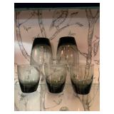 Set of 5 Modern Black Gradient Glass Tumblers