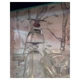 Collection of Etched Glassware with Animal Designs