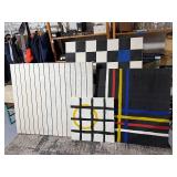 Set of 5 Abstract Geometric Paintings - Modern Art Collection
