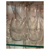 Elegant Vintage Etched Glassware Collection - Assorted Glasses & Cups