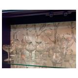 Elegant Etched Glassware Set with Cocktail Glasses & Pitcher