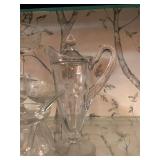 Elegant Etched Glassware Set with Cocktail Glasses & Pitcher