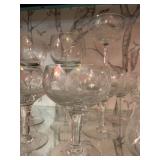 Elegant Etched Glassware Set with Cocktail Glasses & Pitcher